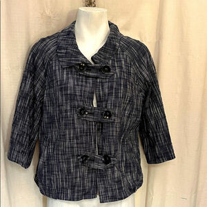 Axcess By Liz Claiborne Navy White Pea Coat Short